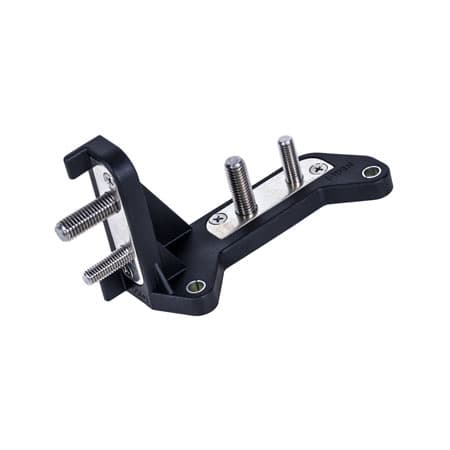 A pressed steel bracket carrying two mounting studs.