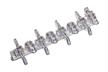 The same rail machined from solid, finished and ready to measure.